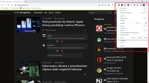 Google Chrome: menu Ustawienia