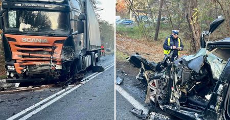 Auto nagle zjechało z pasa. Zginęło dwóch młodych mężczyzn