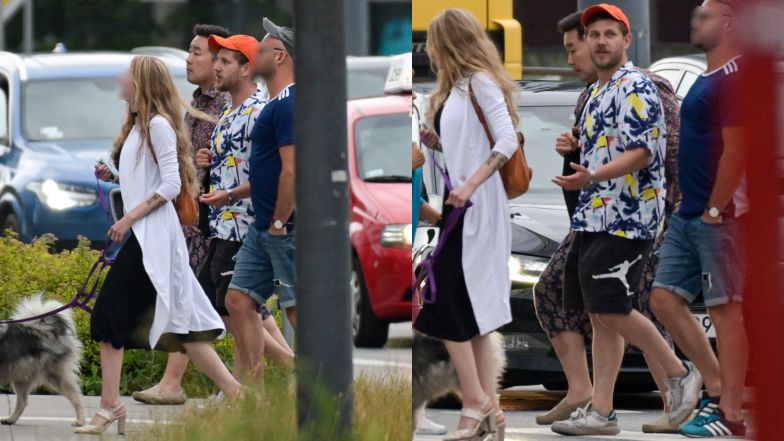 Antek Królikowski na mieście ze znajomymi i Izabelą