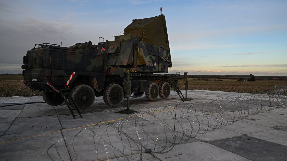 ZAMOSC, POLAND - FEBRUARY 18: A view of the radar module of the US made MIM-104 Patriot surface-to-air missile (SAM) system on February 18, 2023 in Zamosc, Poland. The German armed forces deployed Patriots batteries to their NATO neighbor, after a missile explosion in Przewodow, which previous investigation suggests that came from Ukrainian air defense, killed two civilians. Since Russia's large scale military attack on Ukraine on February 24, 2022 more than 9.7 million refugees from Ukraine crossed the Polish borders to escape the conflict, with 1.4 million registering in Poland whilst others moved on to other countries. (Photo by Omar Marques/Getty Images)