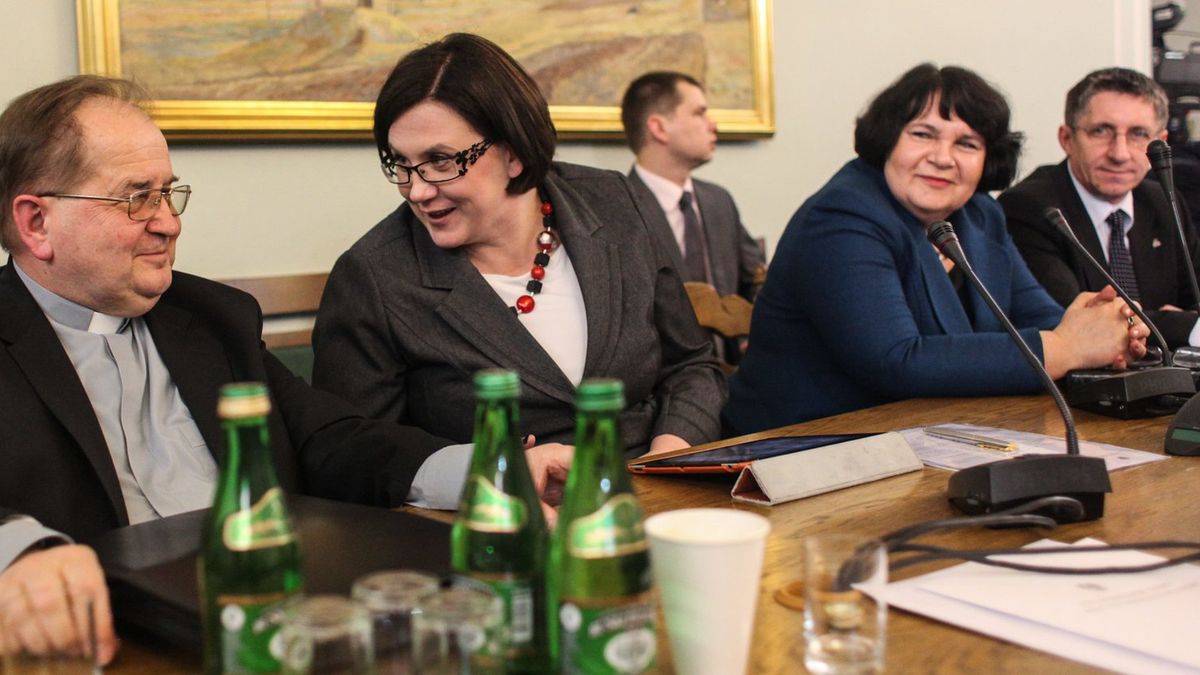 Małgorzata Sadurska i o. Tadeusz Rydzyk