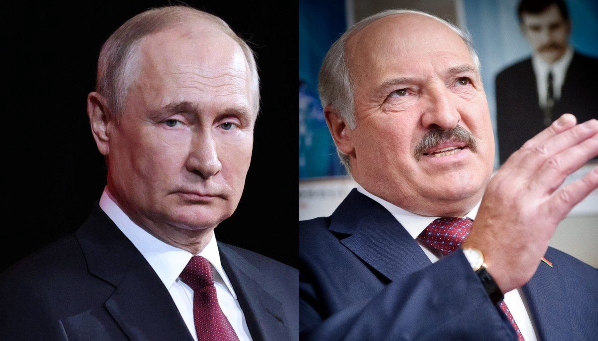 Po lewej Putin, po prawej Łukaszenka