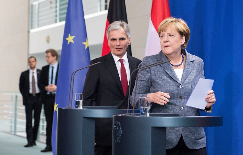 Kanclerz Austrtii Werner Faymann i Niemiec - Angela Merkel