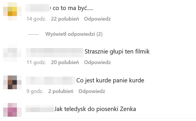 Komentarze pod filmikiem Katrzyny Cichopek