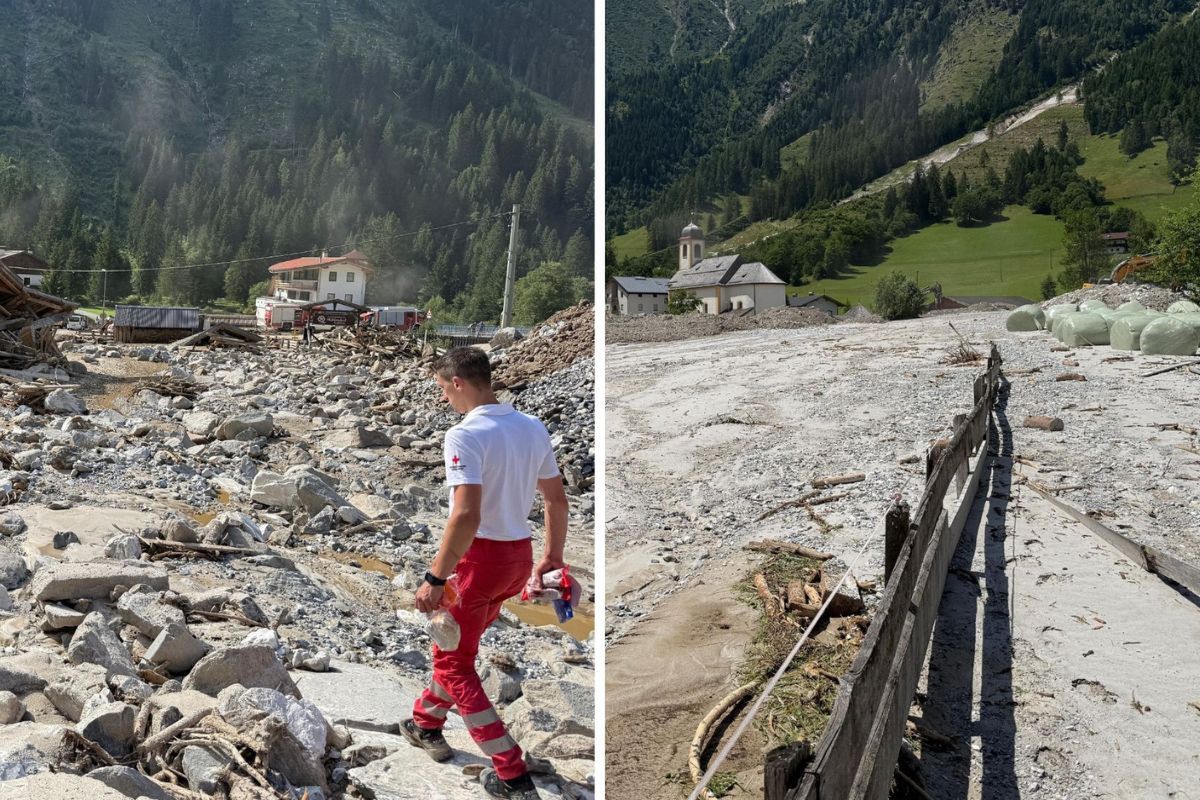 Lawiny błotne i skalne w Alpach. Wioski odcięte, trwa walka z żywiołem