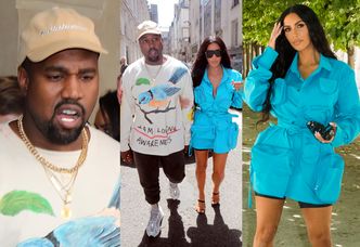 Nierozłączni Kim i Kanye na pokazie mody w Paryżu