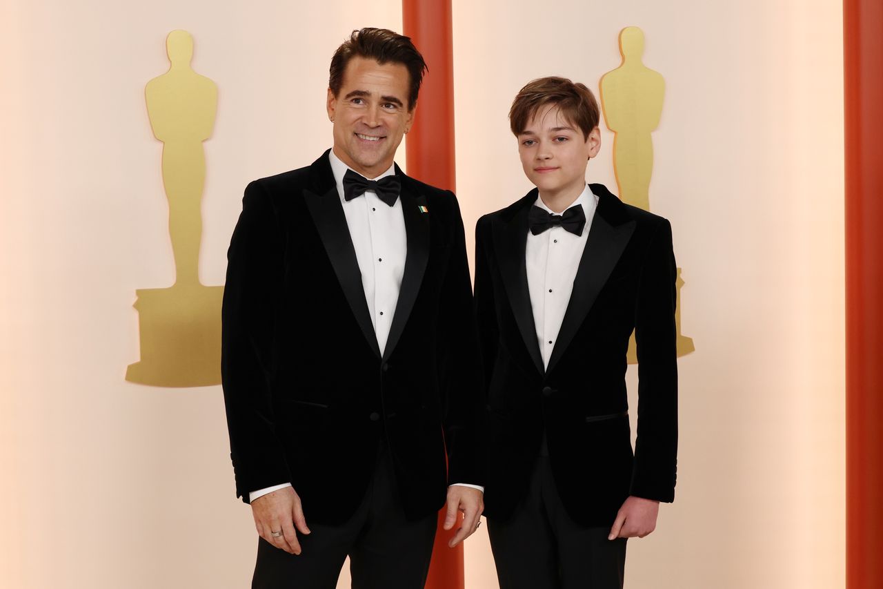 Colin Farrell z synem na Oscarach