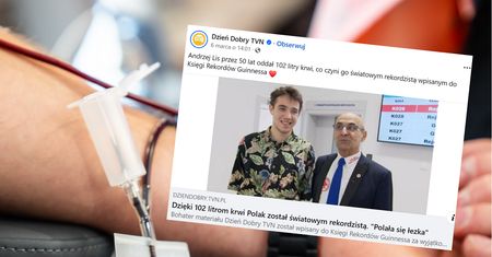Honorowo oddał aż 102 litry krwi. Polak rekordzistą Guinnessa