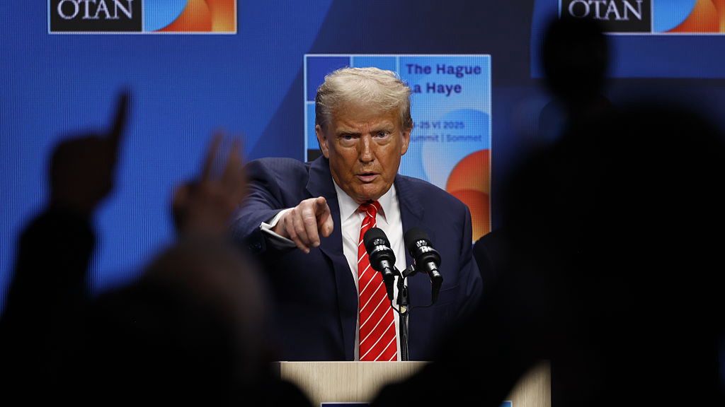 NATO Leaders Attend 2025 Summit In The Hague
THE HAGUE, NETHERLANDS - JUNE 25: US President Donald Trump takes questions during a news conference following the 2025 NATO Summit on June 25, 2025 in The Hague, Netherlands. Among other matters, members are to approve a new defense investment plan that raises the target for defense spending to 5% of GDP. (Photo by Omar Havana/Getty Images)
Omar Havana