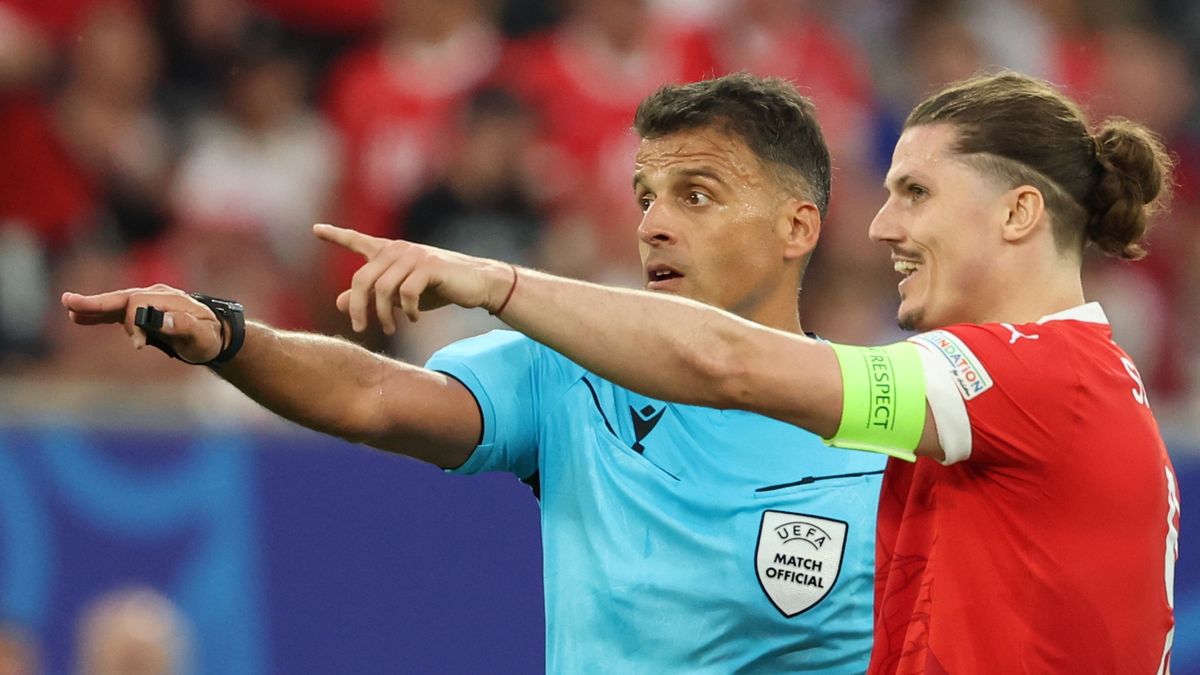 PAP/EPA / Friedemann Vogel / Marcel Sabitzer w meczu Euro 2024