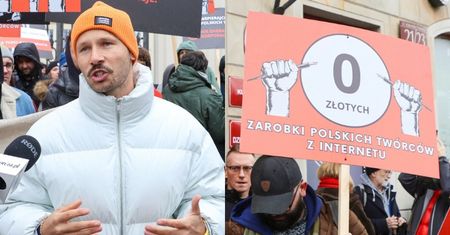 Mateusz Banasiuk PROTESTUJE przed Ministerstwem Kultury: "Politycy nas pomijają i przypominają sobie przed wyborami"