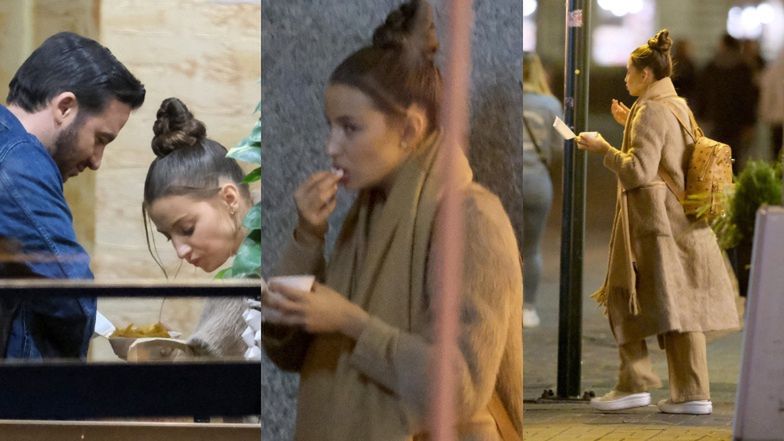 Julia Wieniawa pałaszuje frytki w towarzystwie Stefano Terrazzino