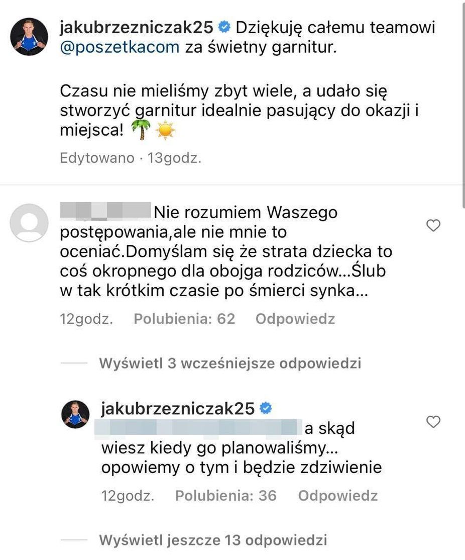 Jakub Rzeźniczak reaguje na komentarze internautów 