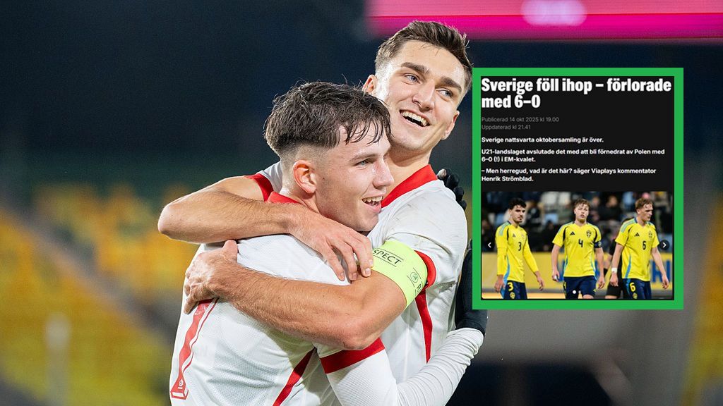 Getty Images / Marcin Golba/NurPhoto / Na zdjęciu: piłkarze reprezentacji Polski U-21, w ramce nagłówek ze szwedzkich mediów
