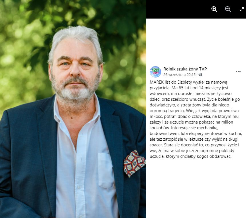 Marek, kandydat Elżbiety z "Rolnik szuka żony" 