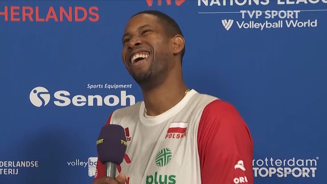 Materiały prasowe / TVP Sport / Na zdjęciu: rozśmieszony Wilfredo Leon