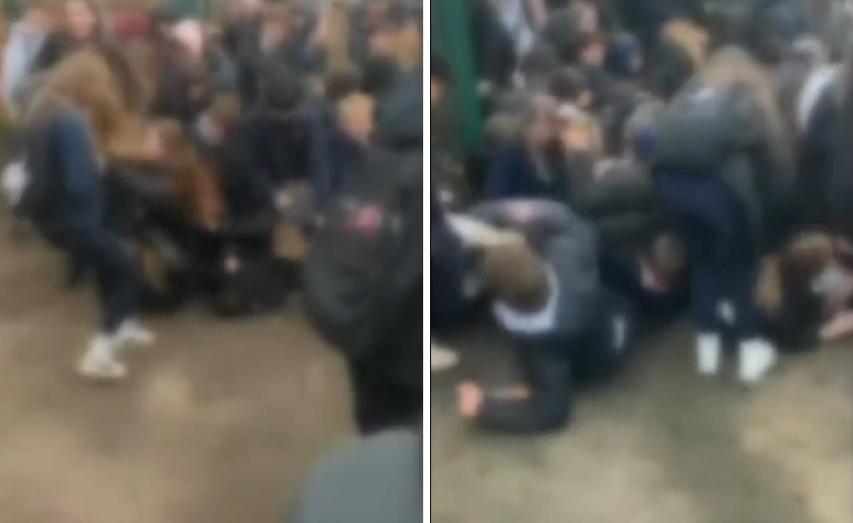 Students of Gordano School in Portishead, near Bristol in England, were injured as a result of being "crushed" at the gate of the institution. Screen