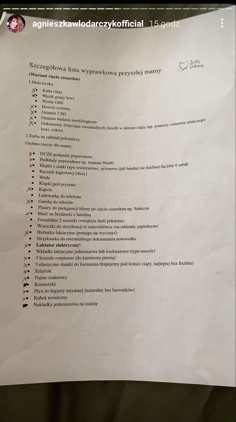 Agnieszka Włodarczyk spakowała się na porodówkę