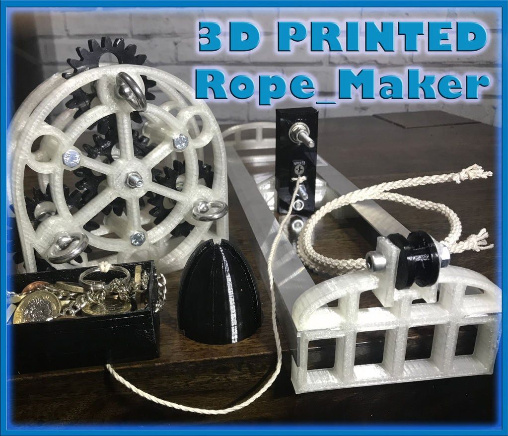 Maszyna do wiązania liny z drukarki 3D i garści metalowych części