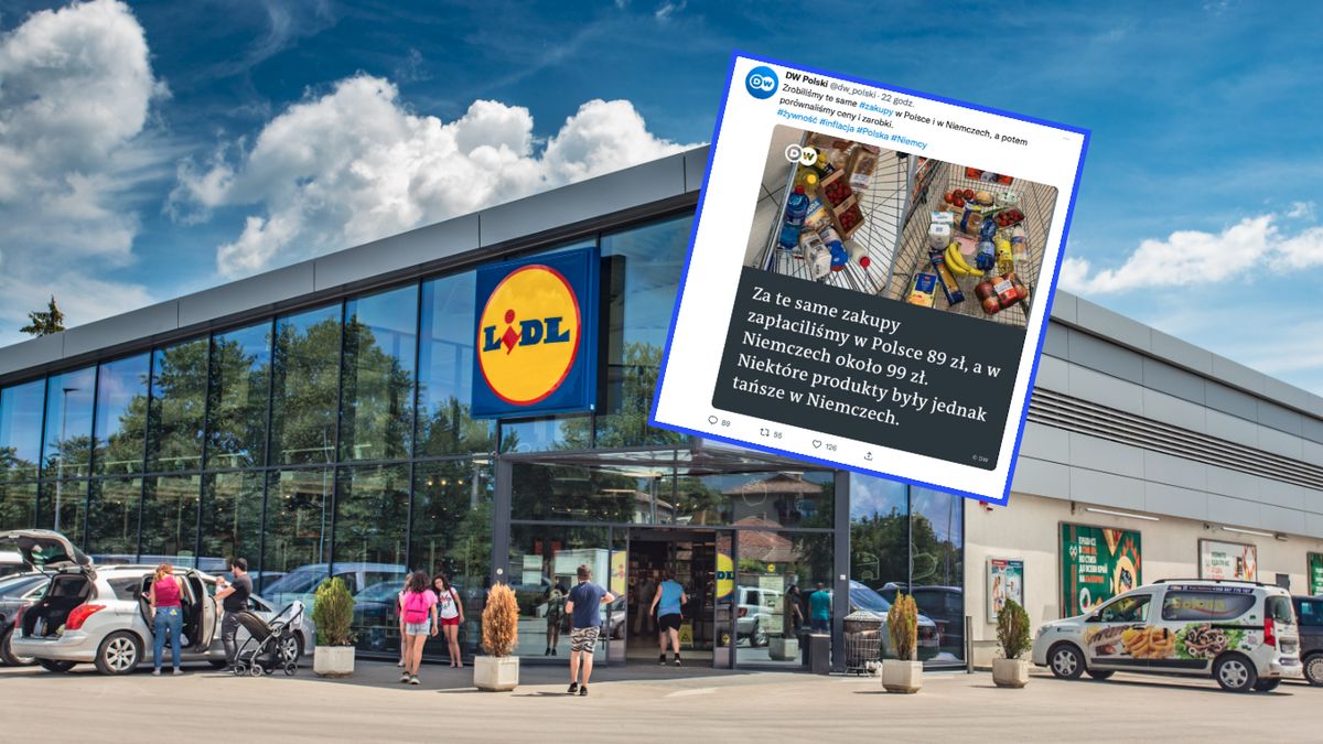 Różnica w cenie zakupów w polskim i niemieckim Lidlu wyniosła prawie 100 zł
