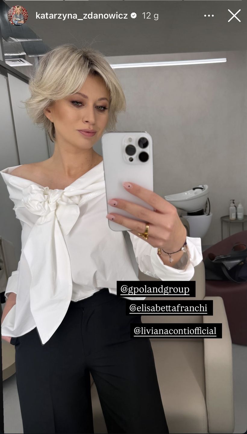 Katarzyna Zdanowicz w biało-czarnej stylizacji
