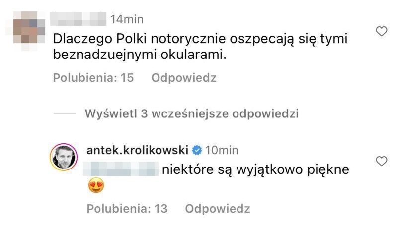 Antek Królikowski odpisuje na komentarze internautów