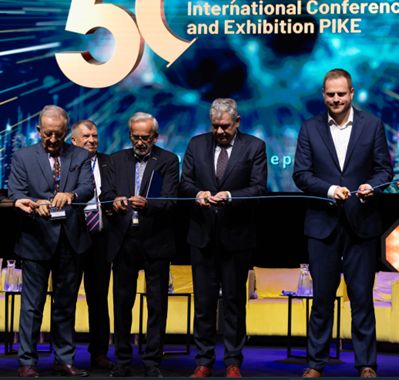 Zdjęcie: Otwarcie 50 Konferencji i Wystawy PIKE od prawej Janusz Cieszyński, Jacek Oko, Jerzy Straszewski, Włodzimierz Zieliński, Prof. Józef Modelski.