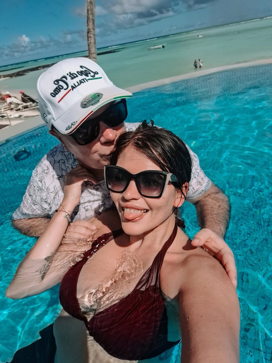 Skiba z żoną na wakacjach