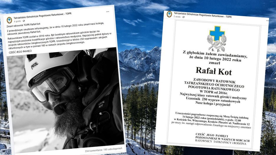 Nie żyje ratownik TOPR Rafał Kot 