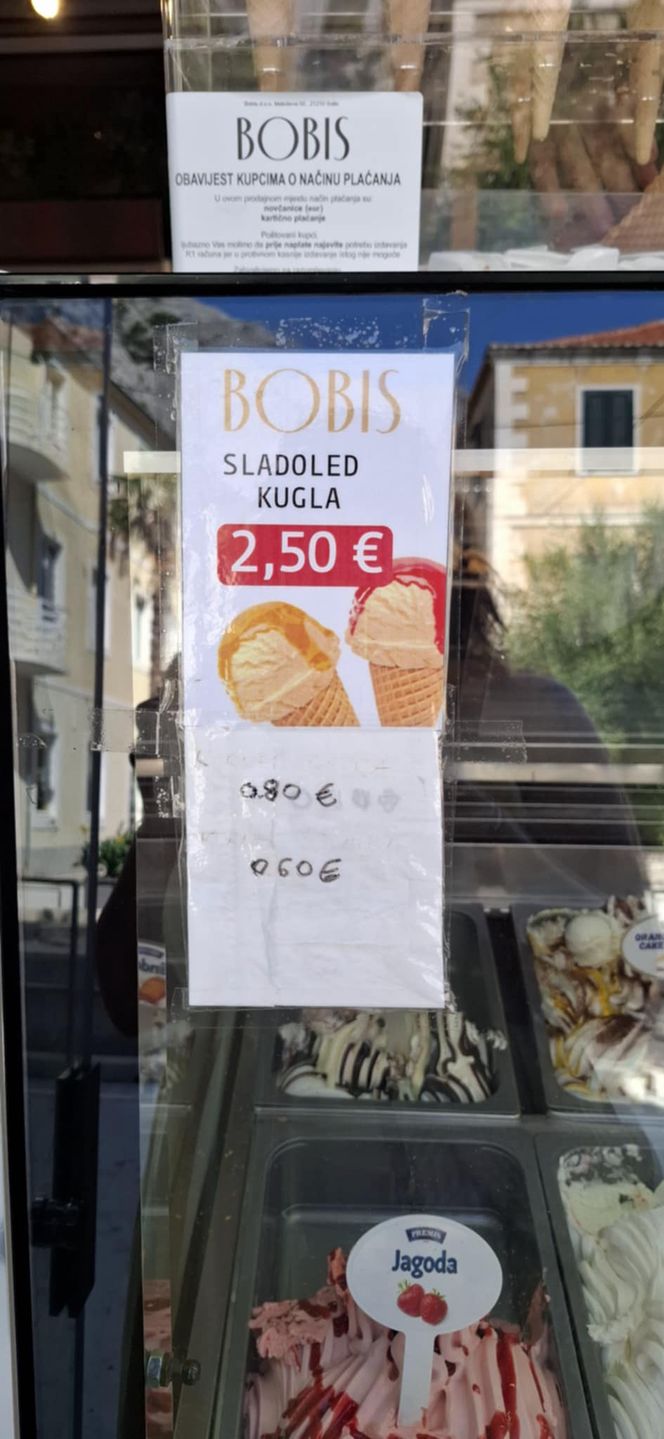 Cena za lody w Chorwacji