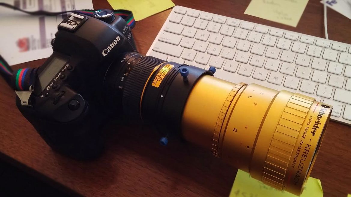 Jak połączyć lustrzankę z obiektywem anamorficznym z projektora? 1