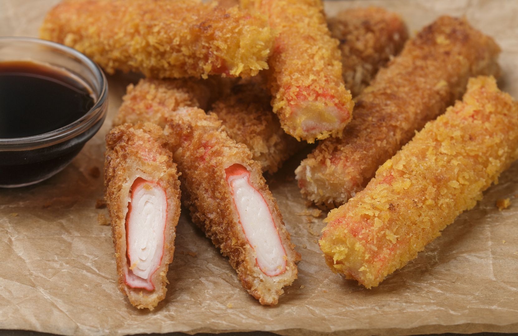 Smażone paluszki surimi