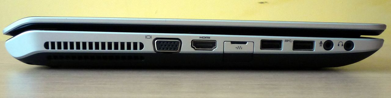 HP Pavilion dv6-7070ew - ścianka lewa (VGA, HDMI, LAN, USB 2.0, USB 3.0, 2 x audio)