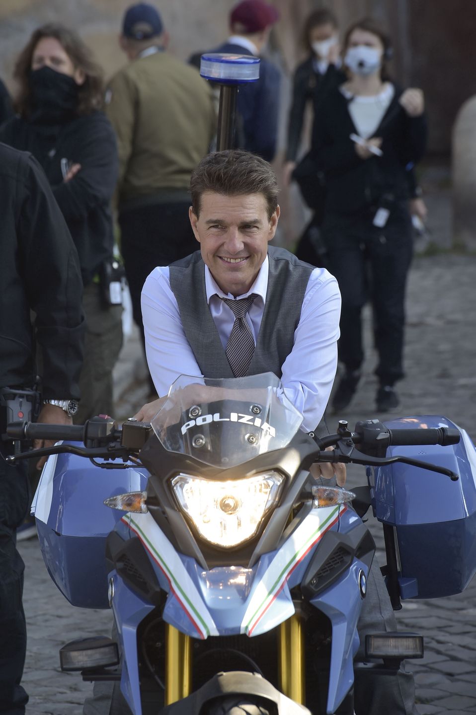 Tom Cruise na planie "Misson Impossible 7" w Rzymie