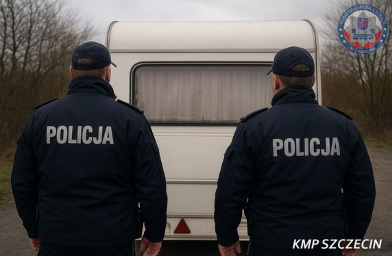 Szczecin: Interwencja w przyczepie kempingowej. Policjanci zatrzymali dwóch mężczyzn