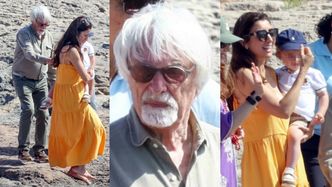91-letni Bernie Ecclestone z trudem drepcze za młodszą o 45 lat małżonką i dwuletnim synkiem na wakacjach w Hiszpanii (ZDJĘCIA)