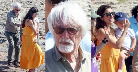 91-letni Bernie Ecclestone z trudem drepcze za młodszą o 45 lat małżonką i dwuletnim synkiem na wakacjach w Hiszpanii (ZDJĘCIA)