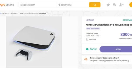 PlayStation 5 w sklepach nie ma, ale cwaniaków na Allegro nie brakuje