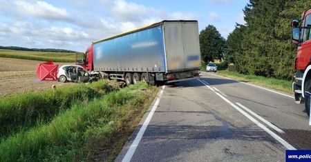 Śmiertelny wypadek na trasie Działdowo–Brodnica. Nie żyje 34-latek