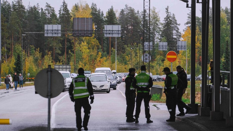 Temporary
Finnish border guard officers look at cars queueing at the Vaalimaa border crossing between Finland and the Russian Federation on September 30, 2022. - Finland is barring Russians with Schengen tourist visas from entering the country from Friday, September 30, 2022, following a surge in arrivals after Moscow's mobilisation order for the war in Ukraine. (Photo by Alessandro RAMPAZZO / AFP)
ALESSANDRO RAMPAZZO