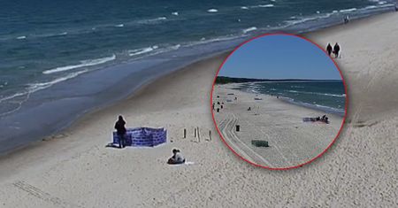 Była 12:23. Widok na plażę w Kołobrzegu