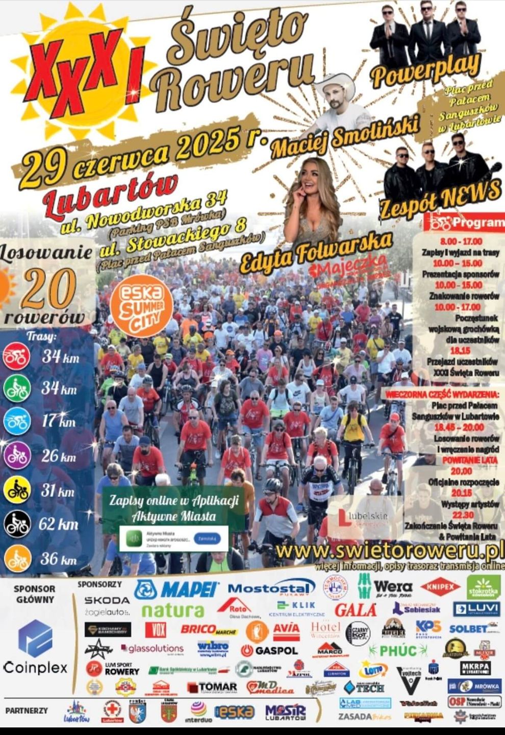 XXXI Święto Roweru w Lubartowie 2025 - program