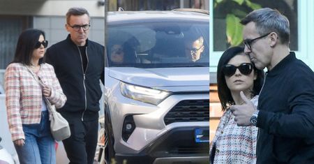 Katarzyna Cichopek i Maciej Kurzajewski pędzą do auta z POSĘPNYMI minami. Czekał na nich KWITEK od straży miejskiej (ZDJĘCIA)