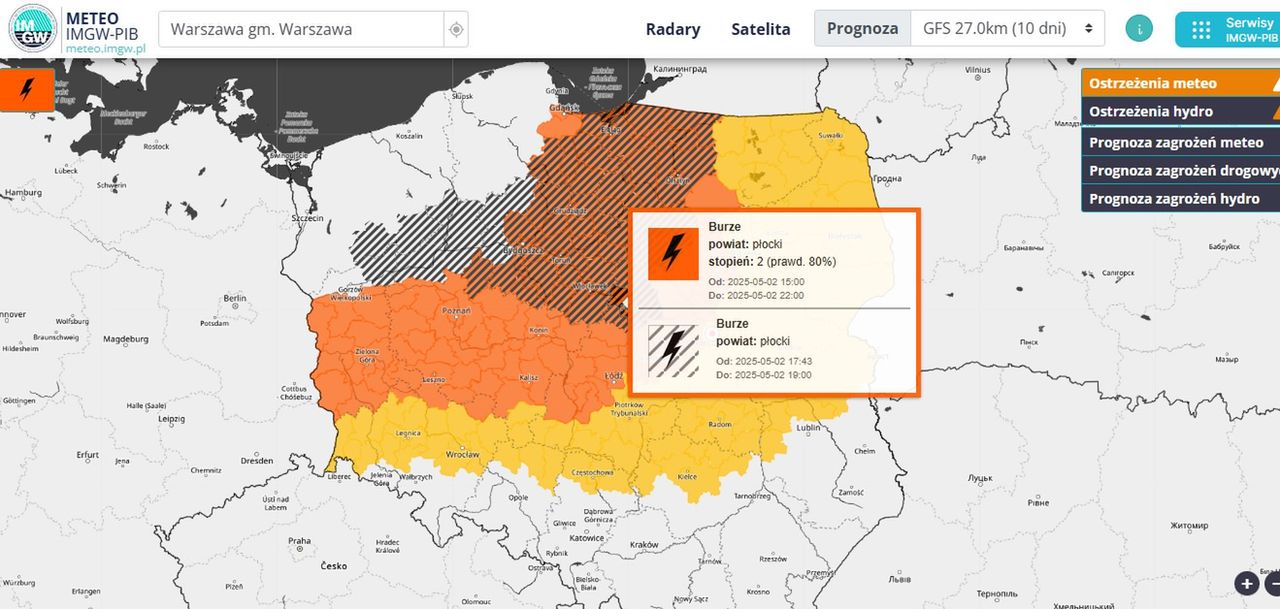 Alerty w 14 województwach - idą burze!