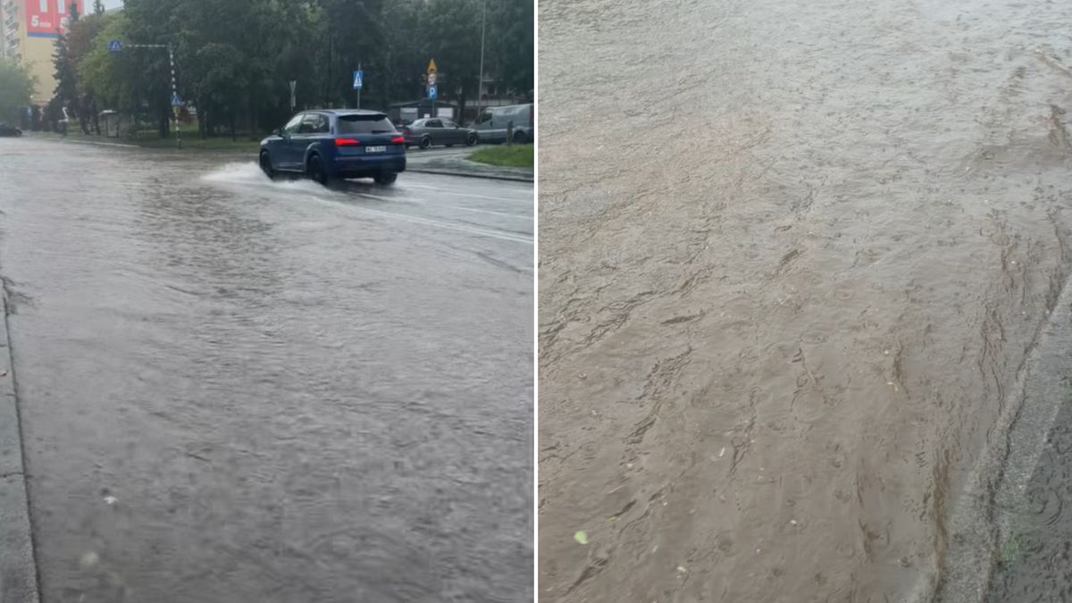 Ulewa w Jeleniej Górze. Pokazali nagranie.