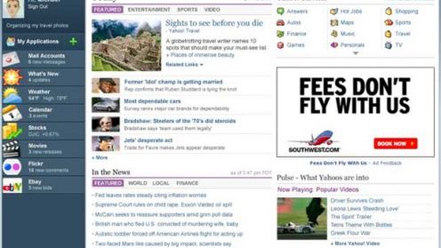 Yahoo! testuje nowy wygląd swojej strony głównej 1