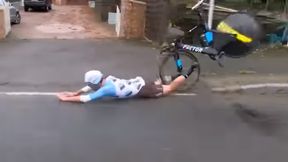 Progi zwalniające zabójcze dla kolarzy? Zobacz jak rozpadł się rower podczas wyścigu