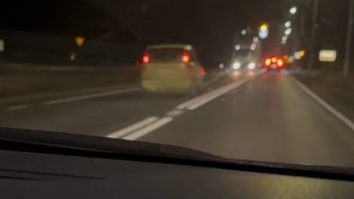 pijany kierowca jedzie na czołowe zderzenie
