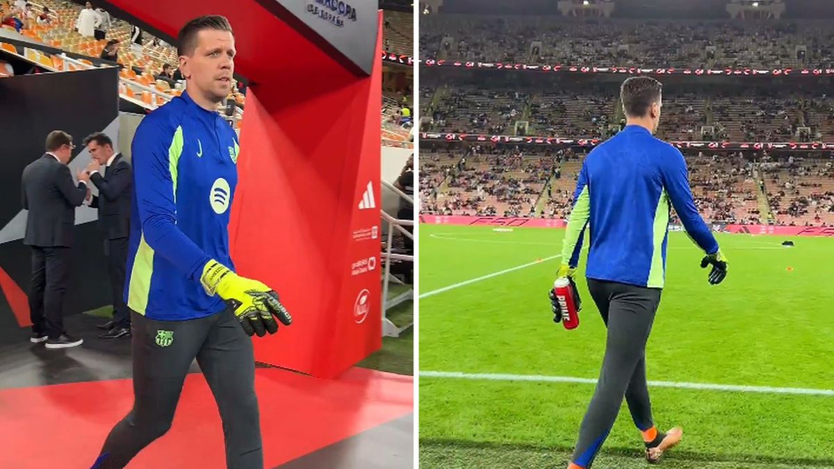 Twitter / FC Barcelona / Na zdjęciu: Wojciech Szczęsny wychodzący na mecz z Athletic Bilbao