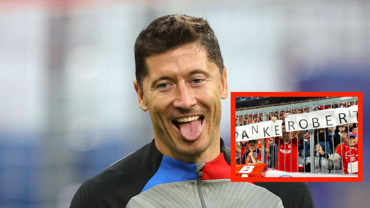 Getty Images / Alexander Hassenstein / Miły baner przywitał Roberta Lewandowskiego na stadionie Bayernu Monachium.